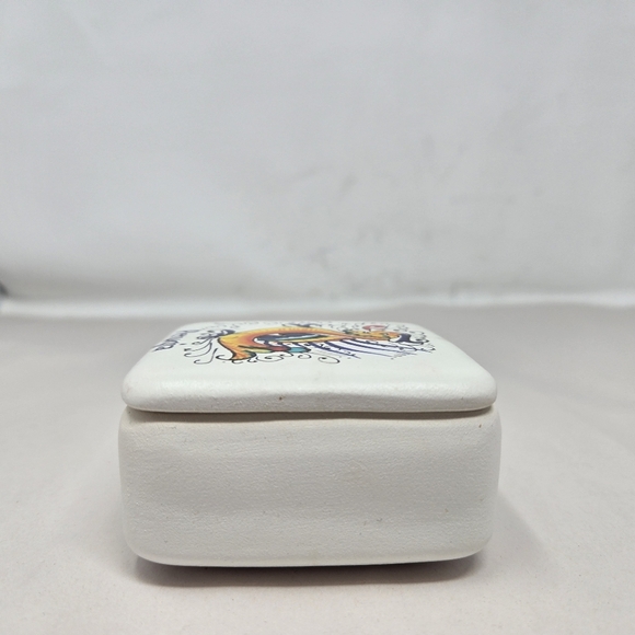 Italian Dragon Perugia Trinket Square Dish Hand Made & Painted Vibrant Unique - Picture 3 of 11